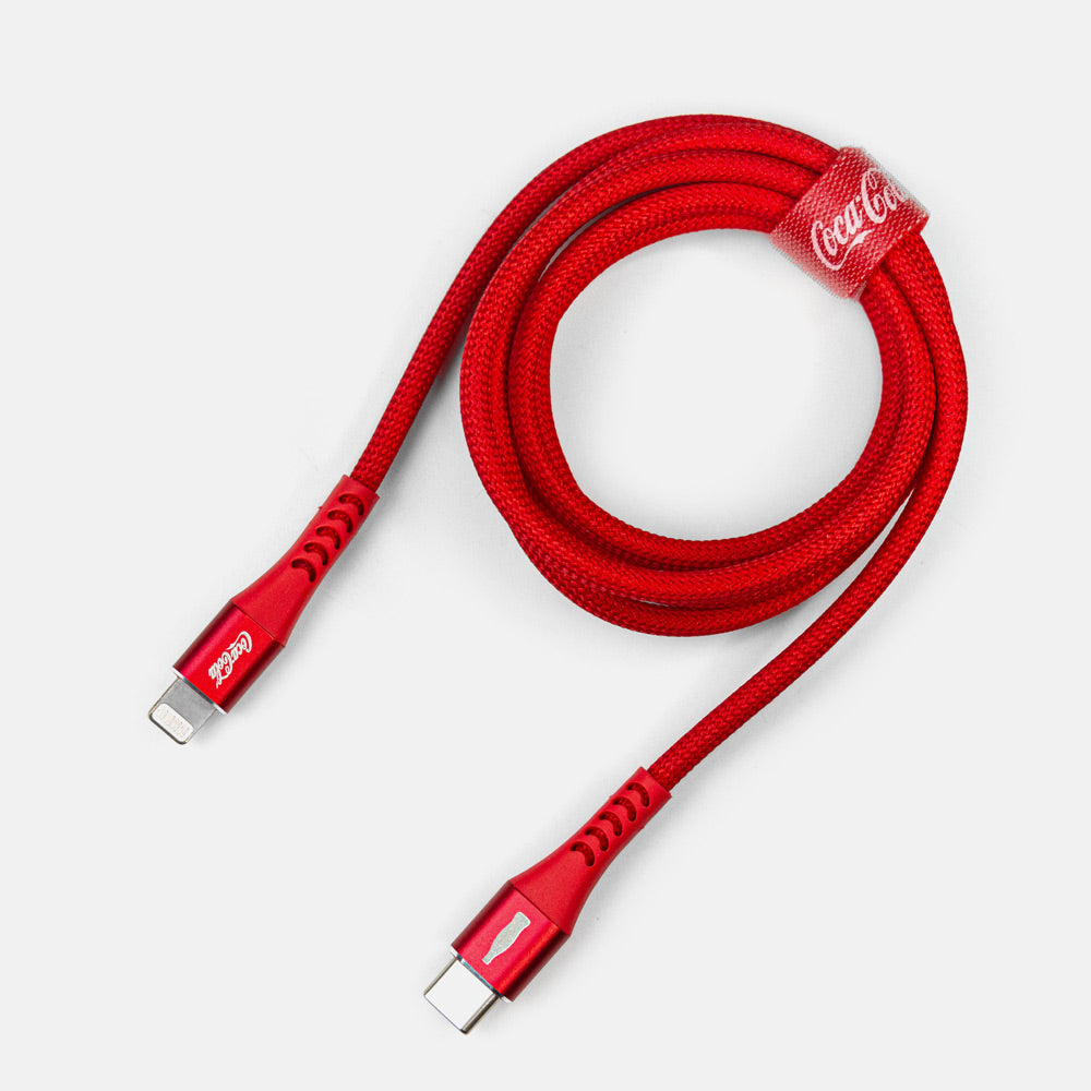 Cabo MFI Lightning para USB-C Vermelho | Elite Cable Coca-Cola