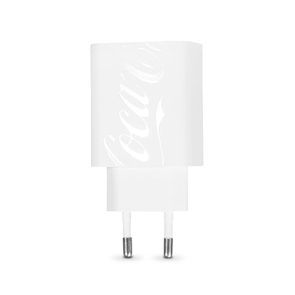 Carregador USB-C 20W Branco | PD Charger Coca-Cola