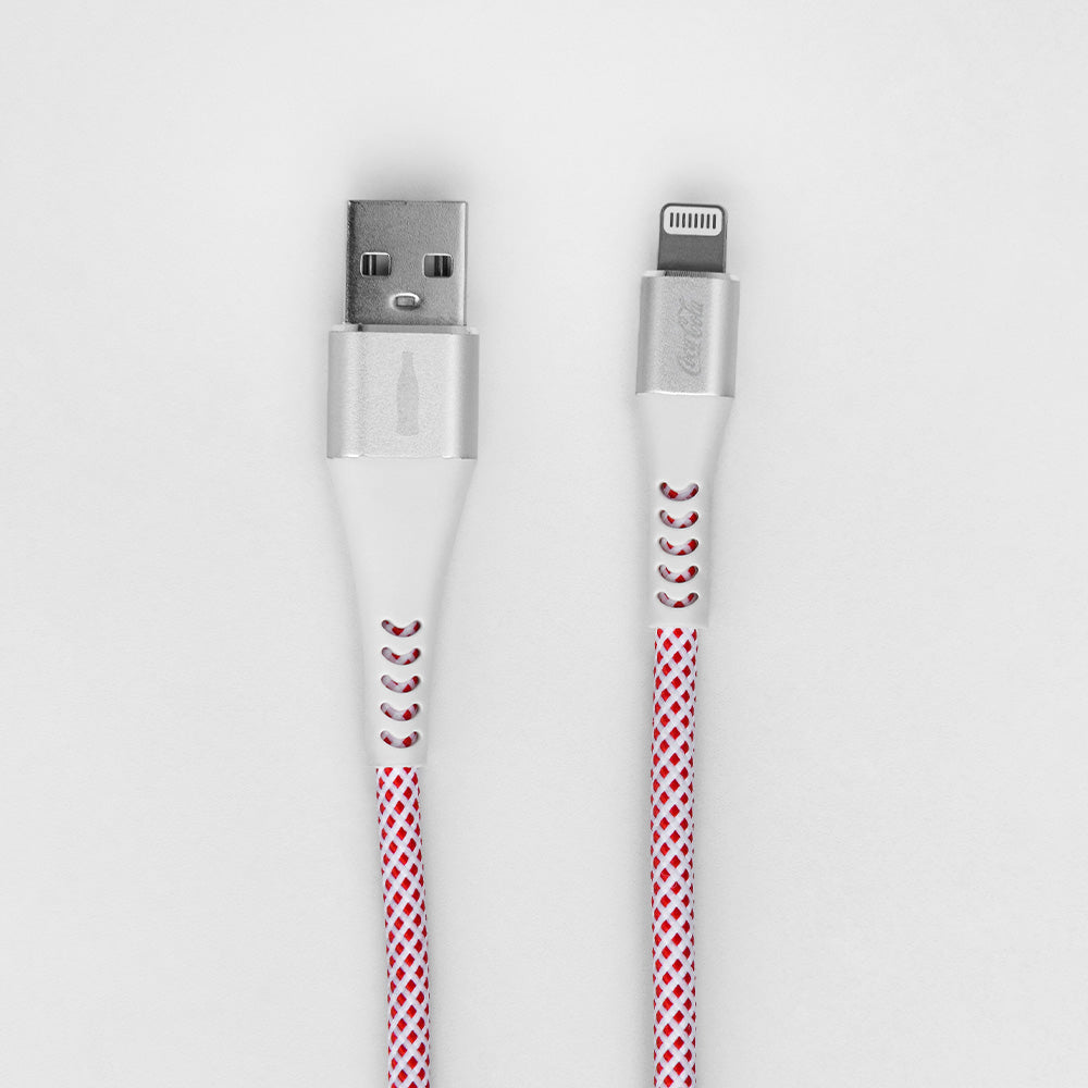 Cabo MFi Lightning para USB Branco | Elite Cable Coca-Cola