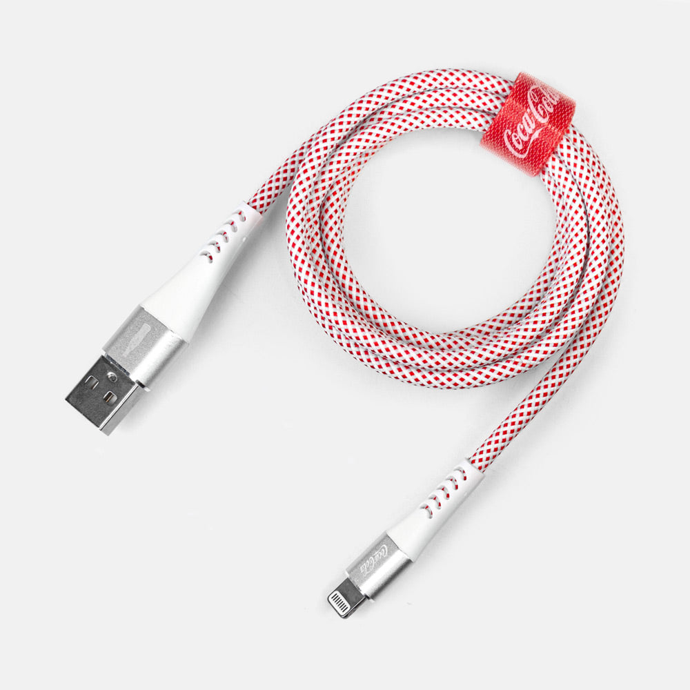 Cabo MFi Lightning para USB Branco | Elite Cable Coca-Cola