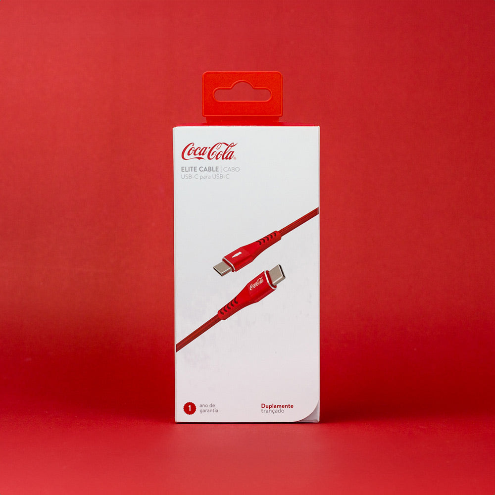Cabo USB-C para USB-C Vermelho | Elite Cable Coca-Cola