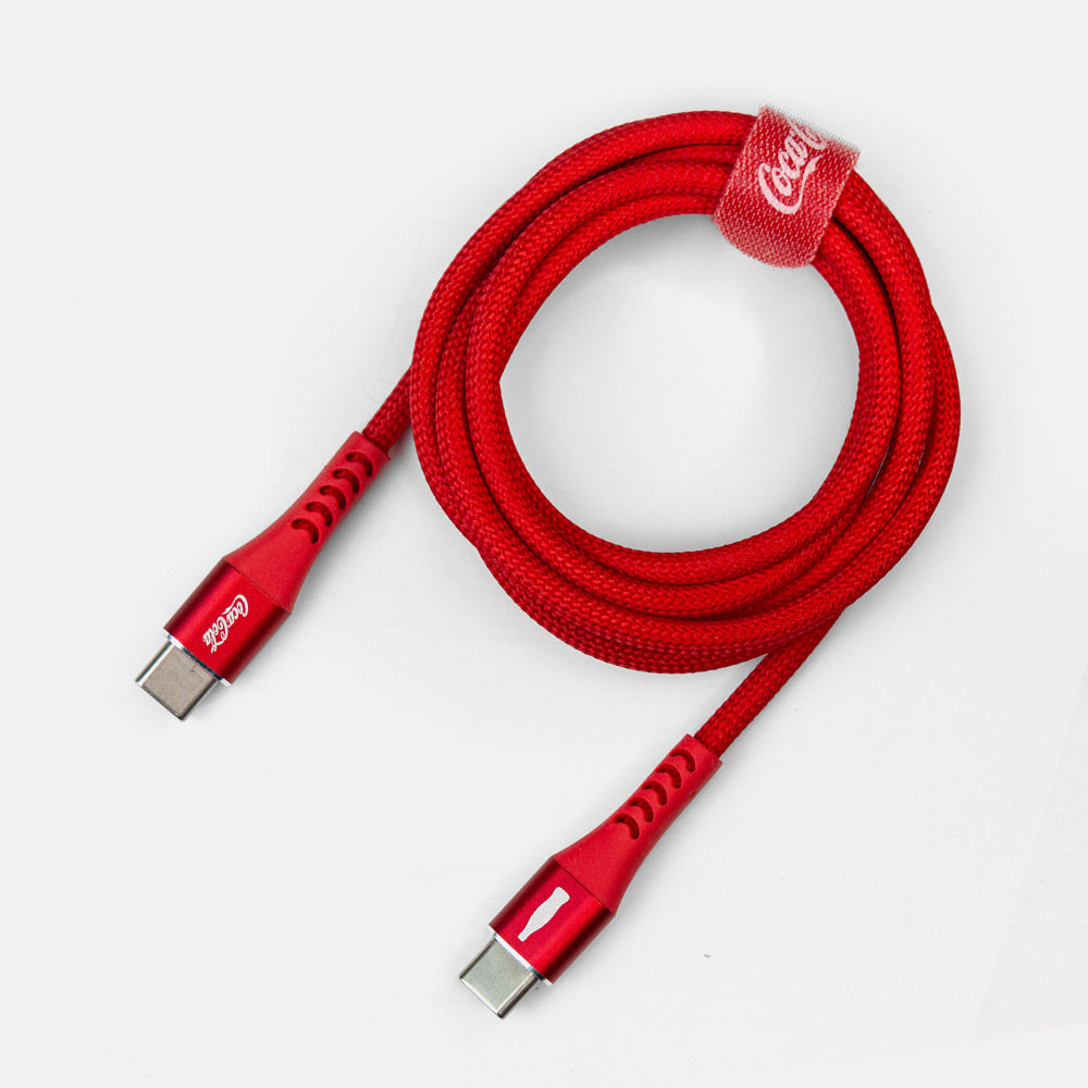 Cabo USB-C para USB-C Vermelho | Elite Cable Coca-Cola