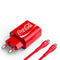 Kit de Carregamento USB-C 20W Vermelho | PD Charger Coca-Cola