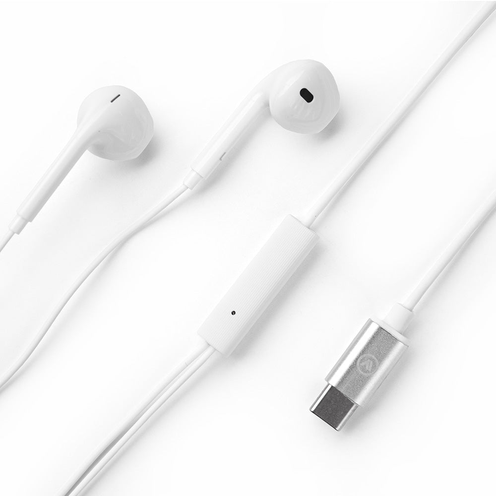 Fone de Ouvido Auricular com Microfone USB-C Branco | Bud Easy iWill