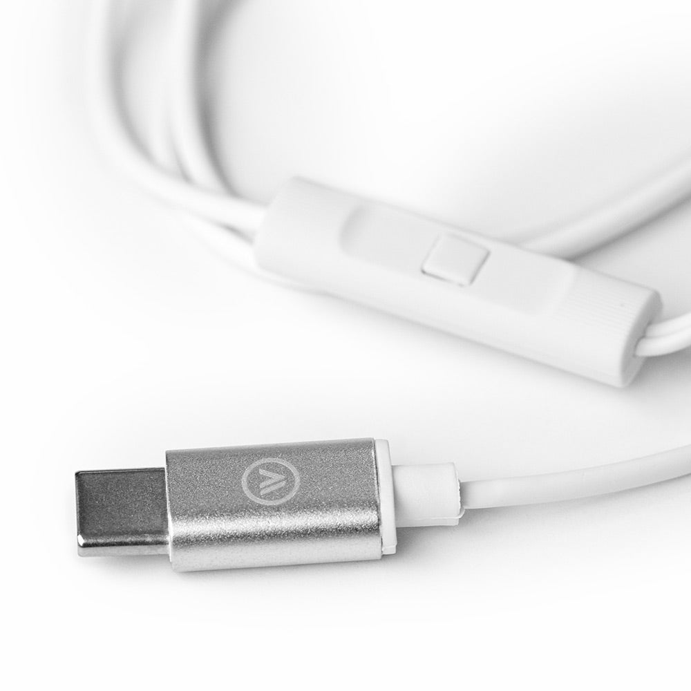 Fone de Ouvido Auricular com Microfone USB-C Branco | Bud Easy iWill