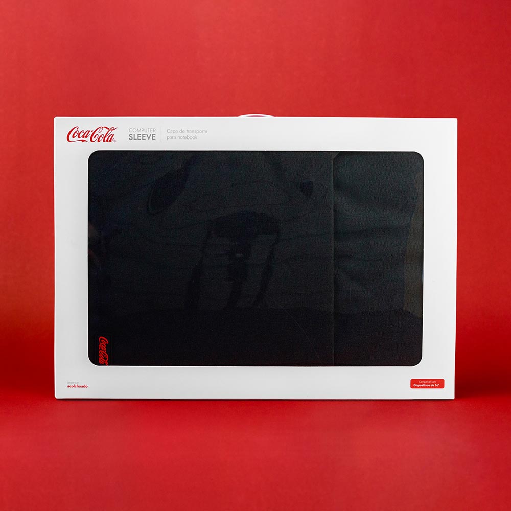 Capa para Notebook 16" Preta | Sleeve Coca-Cola