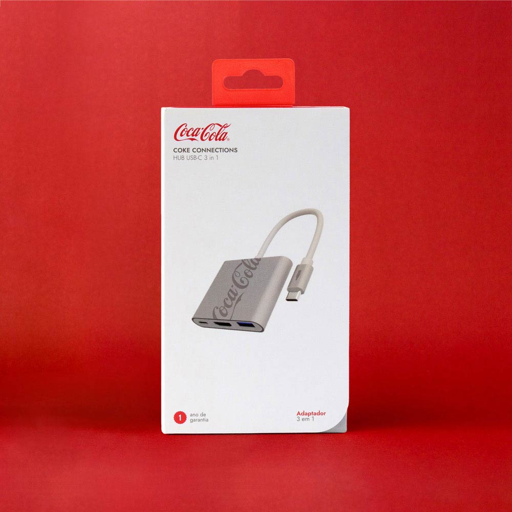 Hub USB-C 3 em 1 Branco | Coca-Cola