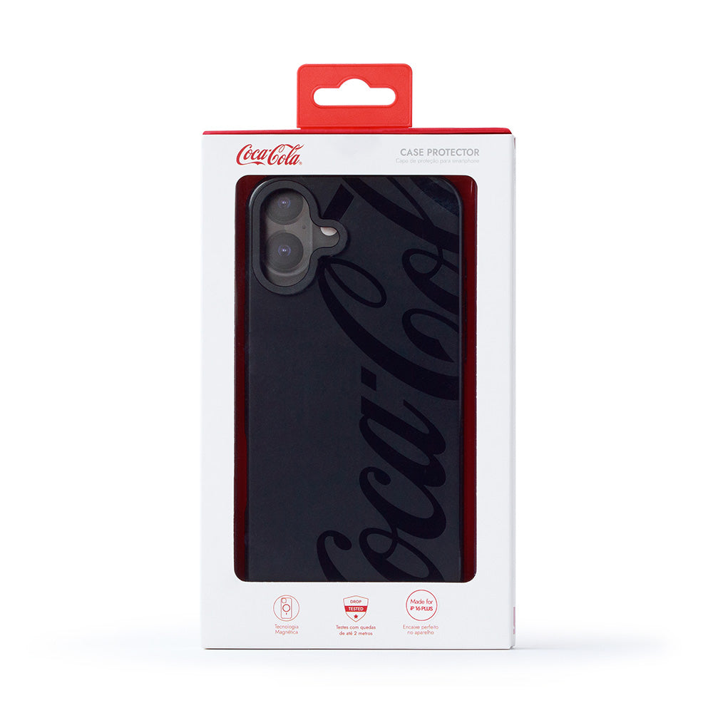 Capa para iPhone 16 Plus Preta | Magcase Coca-Cola
