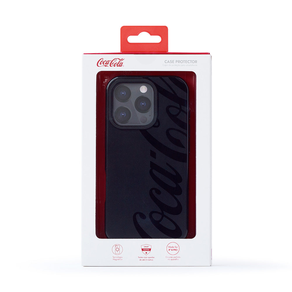 Capa para iPhone 16 Pro Preta | Magcase Coca-Cola