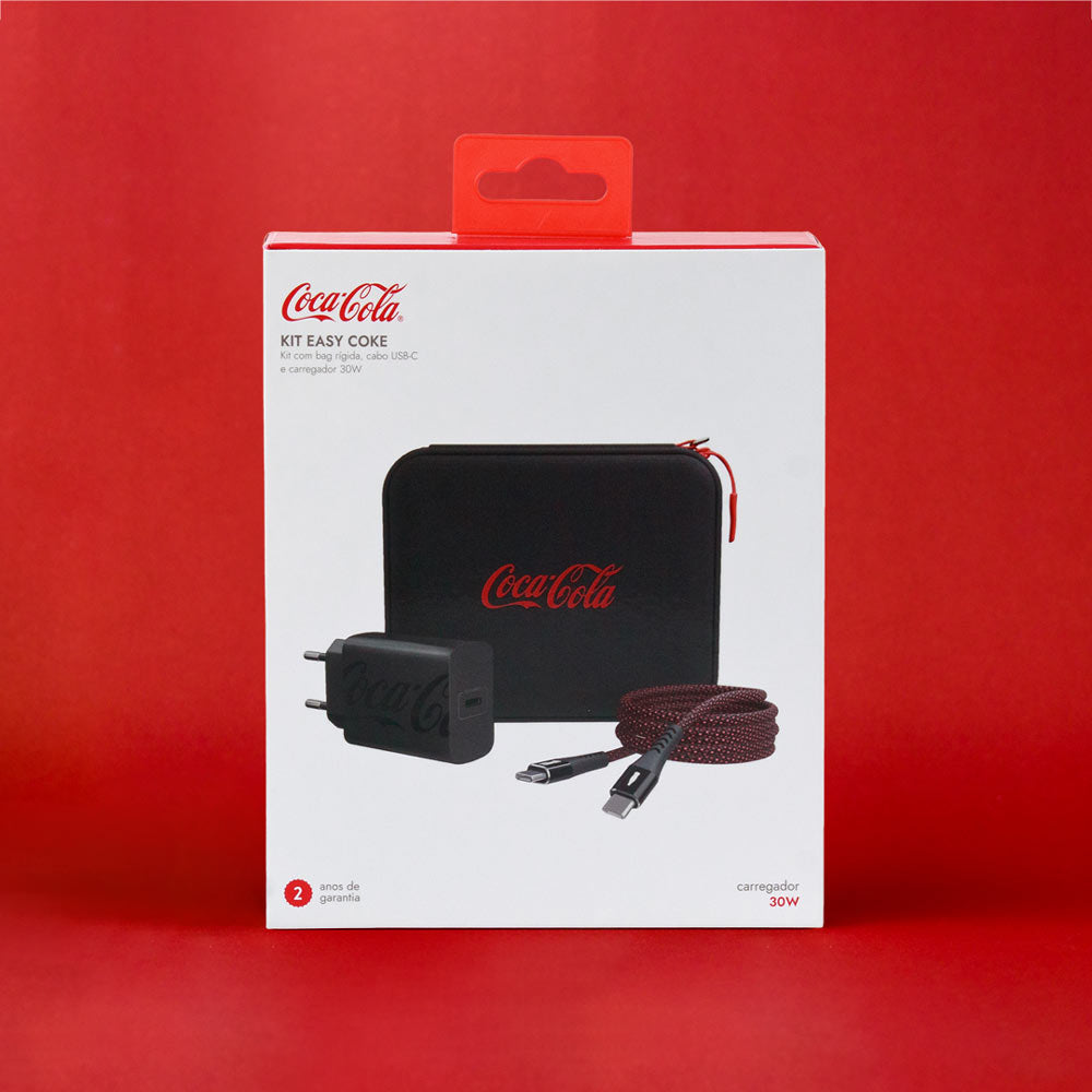 Kit de Carregamento Portátil com Estojo USB-C 30W Preto | Easy Coke - Coca-Cola