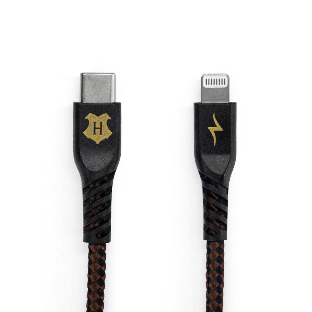 Cabo MFi Lightning para USB-C Preto | Hogwarts Harry Potter