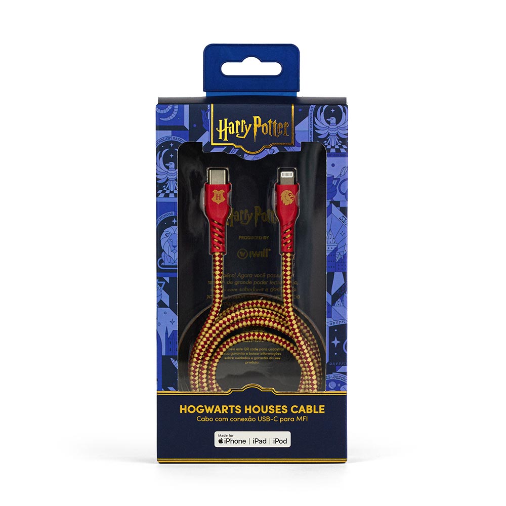 Cabo MFi Lightning para USB-C Vermelho | Grifinória Harry Potter