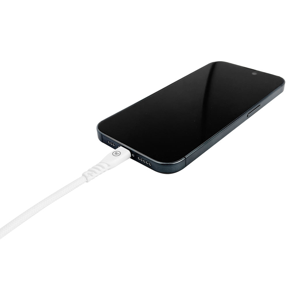 Cabo Homologado MFi Lightning para USB em Nylon 1,2m Branco | Strong Cable iWill