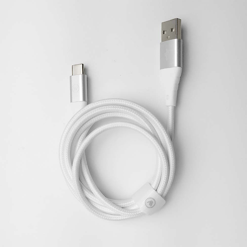 Cabo USB-C para USB em Poliéster Branco | Hard Cable iWill