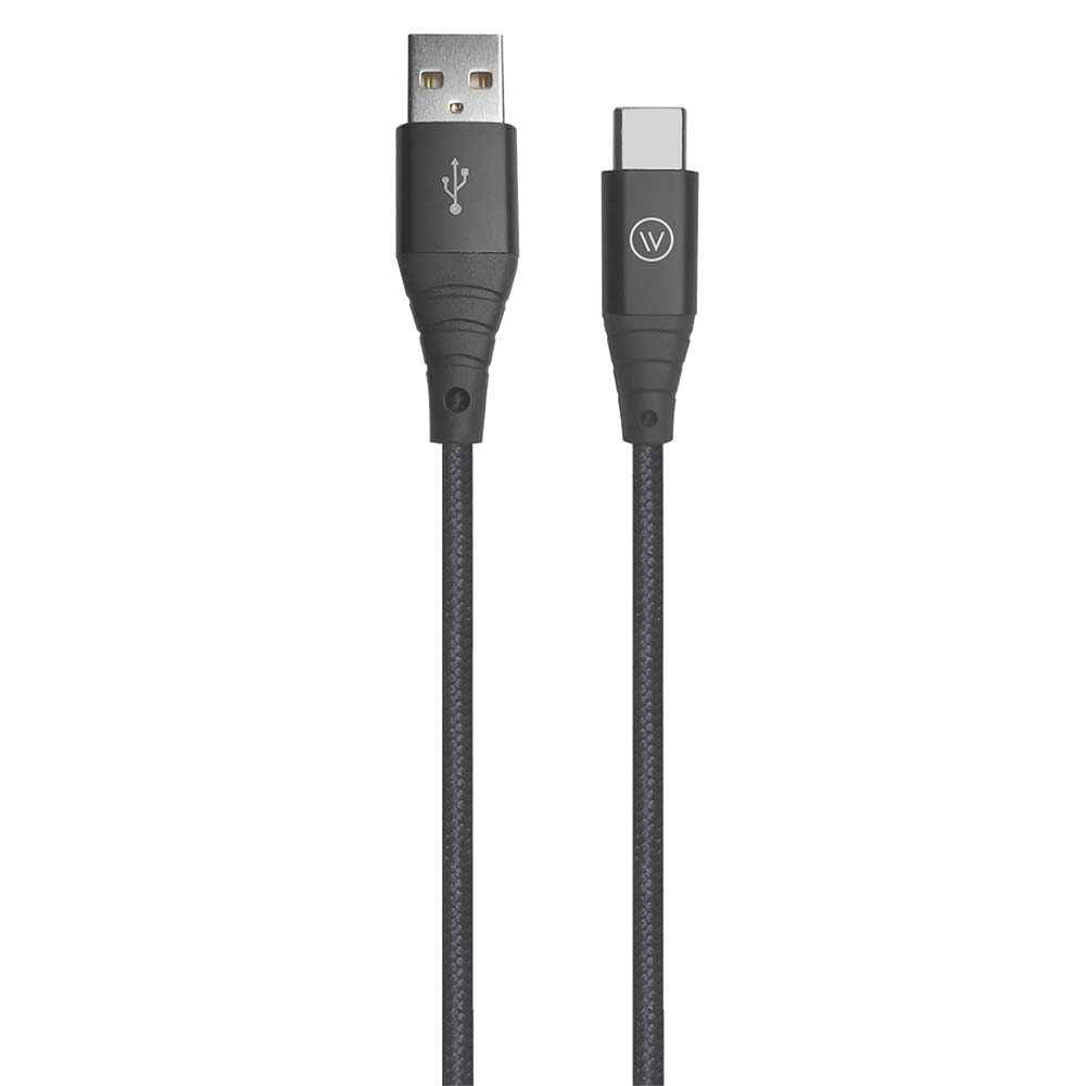 Cabo Hard USB-C para USB 1,2M em Poliéster Preto - iWill