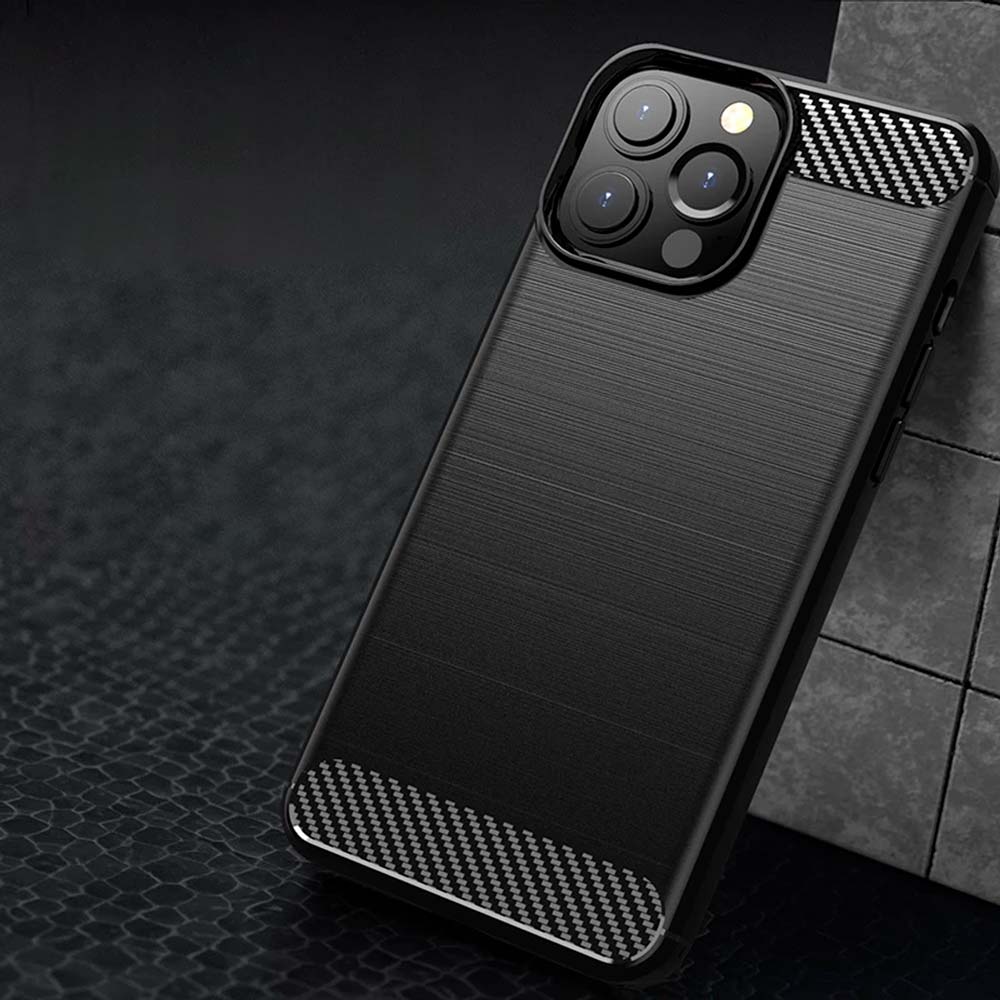 Capa Carbon Fiber para iPhone 14 Pro Antichoque Dupla - iWill