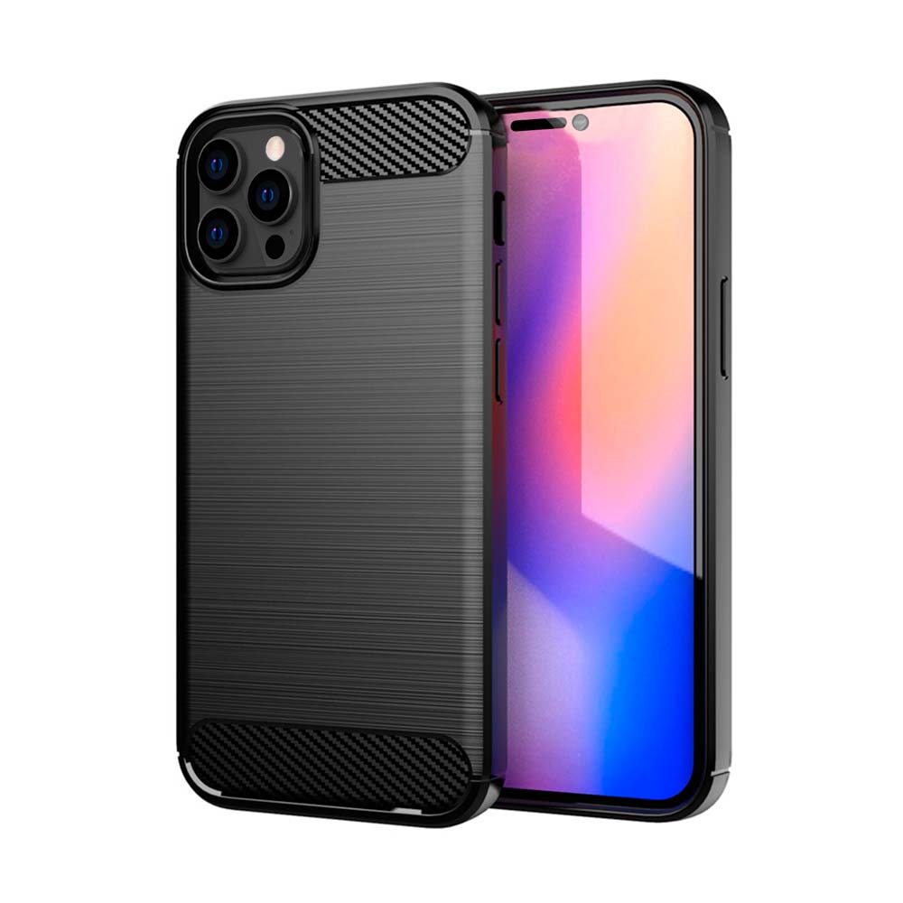 Carbon Fiber para iPhone 14 Pro Max - Capa Antichoque Preta