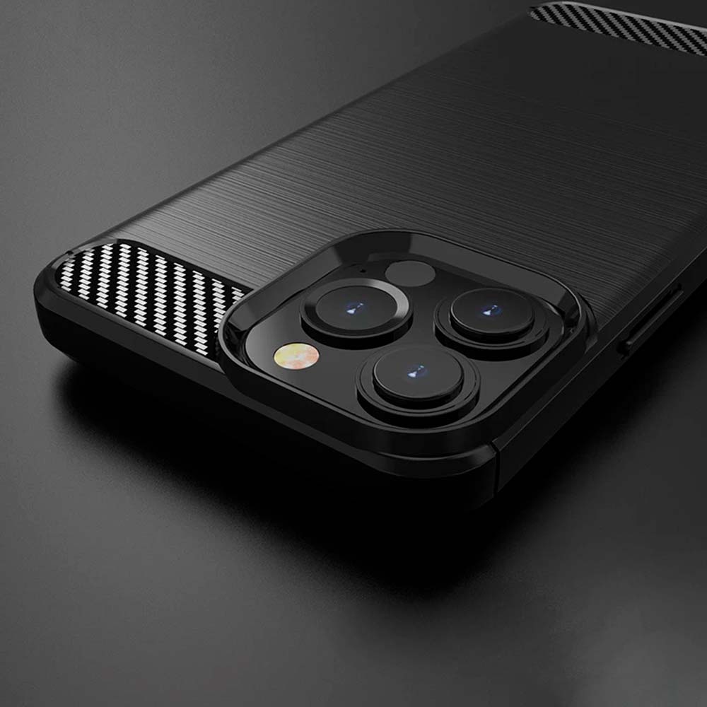 Capa para iPhone 14 Pro Max Antichoque Dupla Preta | Carbon Fiber iWill