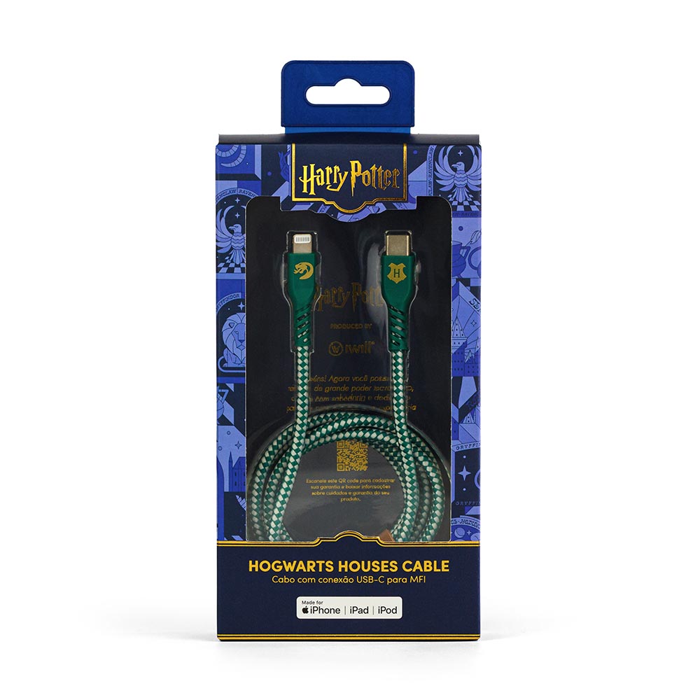 Cabo MFi Lightning para USB-C Verde | Sonserina Harry Potter