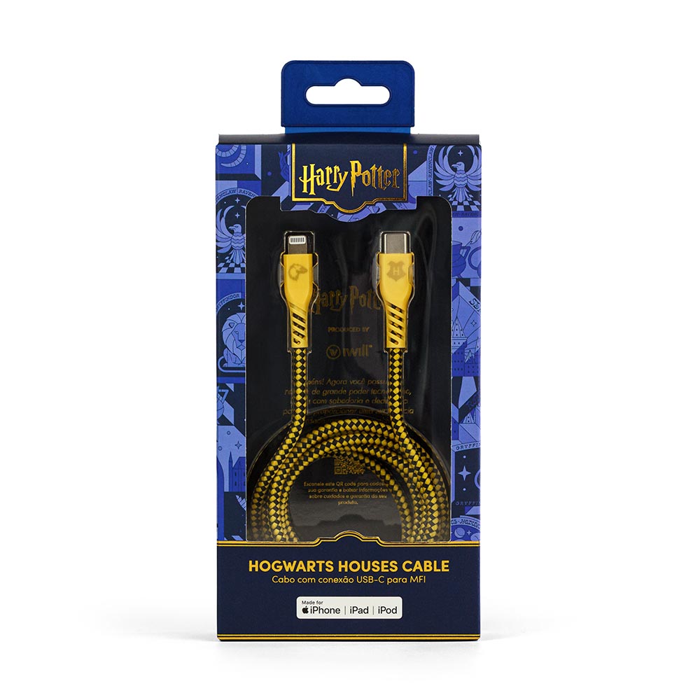 Cabo MFi Lightning para USB-C Amarelo | Lufa-Lufa Harry Potter