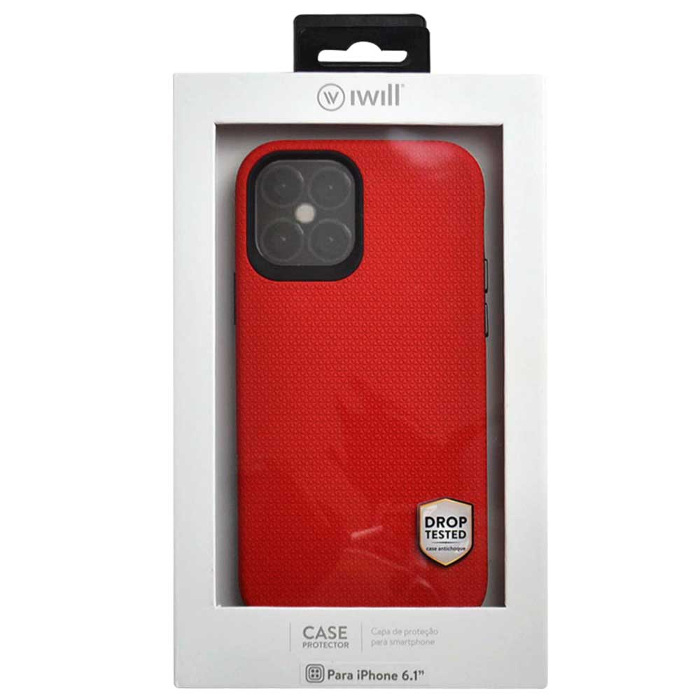 Capa para iPhone 12 e 12 Pro Antichoque Vermelha | Double Case iWill