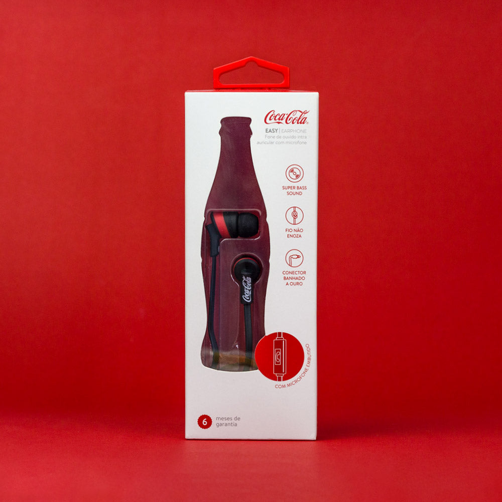 Fone de Ouvido Intra-auricular com Microfone Preto | Easy Earphone Coca-Cola