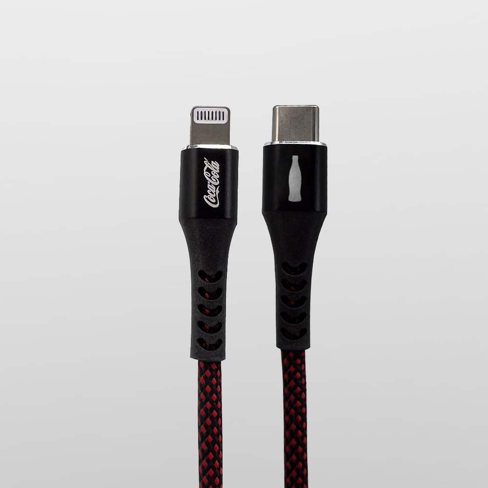 Cabo MFI Lightning para USB-C Preto | Elite Cable Coca-Cola
