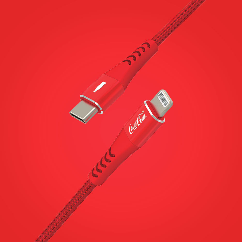 Cabo homologado MFi Lightning para USB-C | Elite Cable Coca-Cola 1,2m - Vermelho