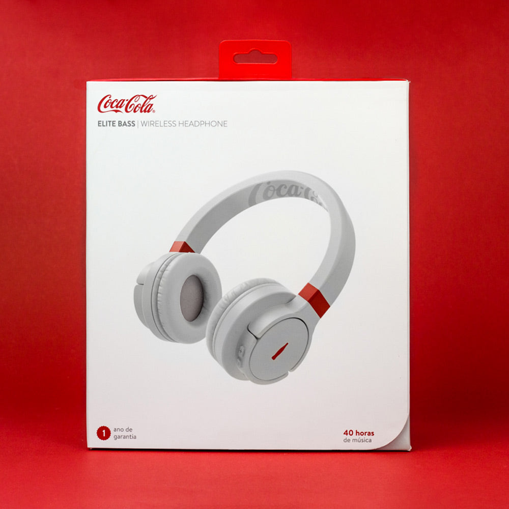Fone de Ouvido Wireless Branco | Elite Bass Headphone - Coca-Cola