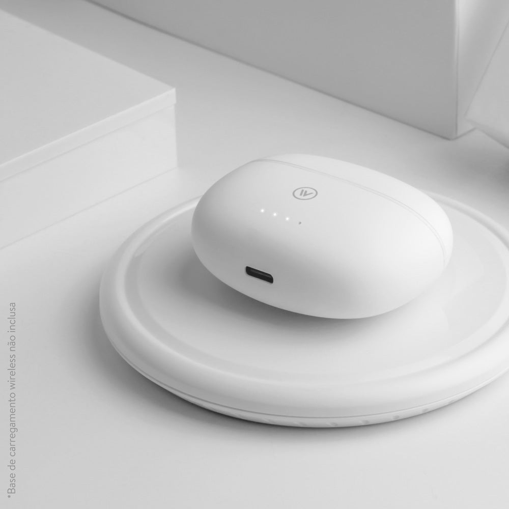 Fone de Ouvido TWS com Carregamento sem Fio Branco | Flow ANC iWill