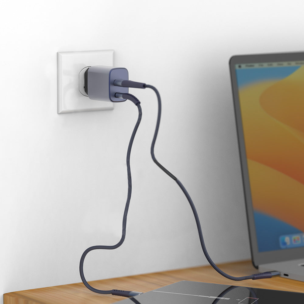 Carregador GaN 1 porta USB + 1 USB-C 45W Cinza - iWill