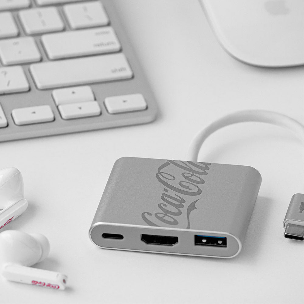 Hub USB-C 3 em 1 Branco | Coca-Cola