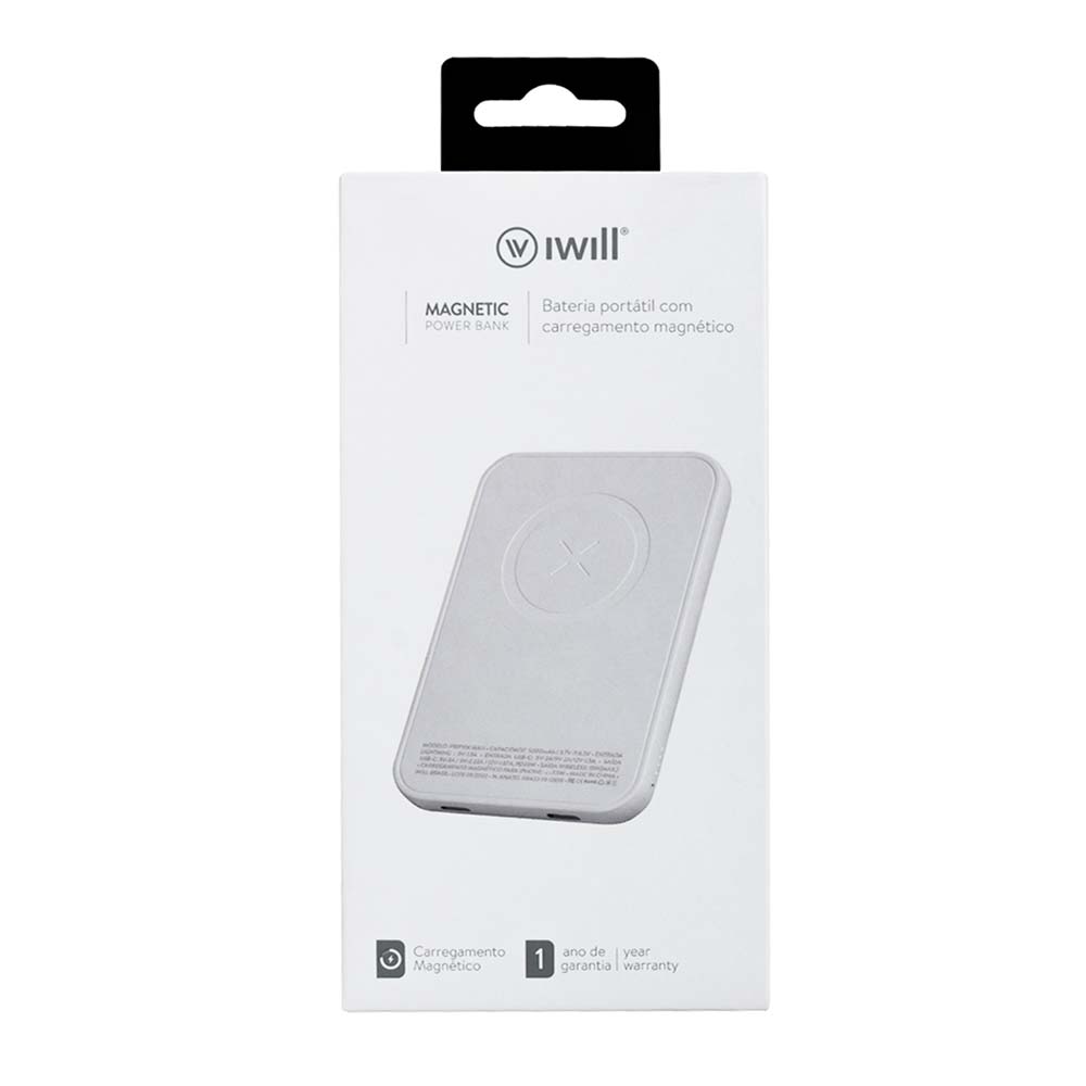 Power Bank Magnético 5000mAh Branco | iWill