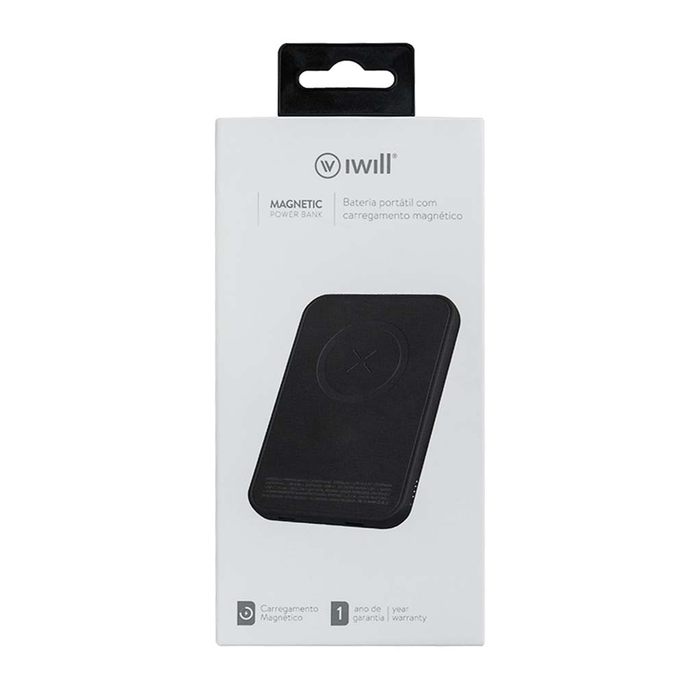 Power Bank Magnético 5000mAh Preto - iWill