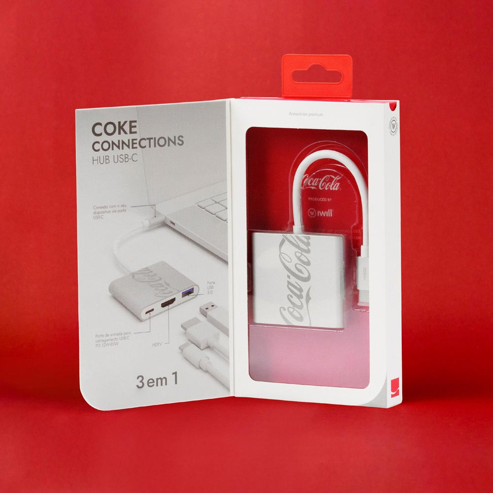 Hub USB-C 3 em 1 - Banco - Coca-cola