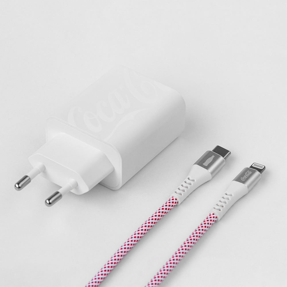 Kit de Carregamento 30W MFi Branco | Coca-Cola