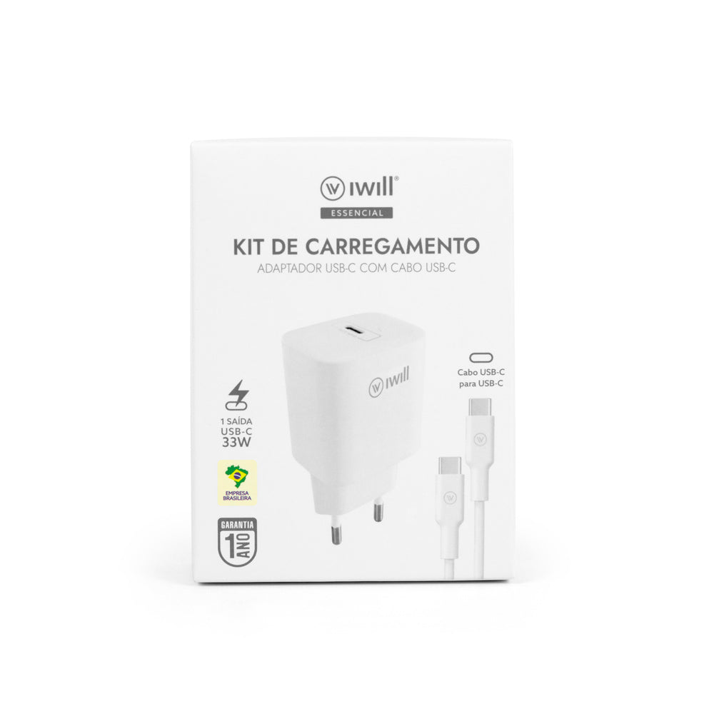 Kit de Carregamento USB-C 33W Branco | iWill Essencial