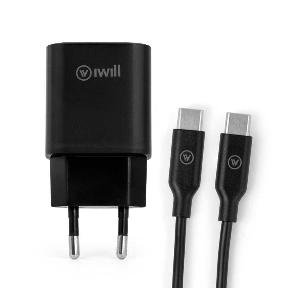 Kit de Carregamento USB-C 25W Preto | iWill Essencial