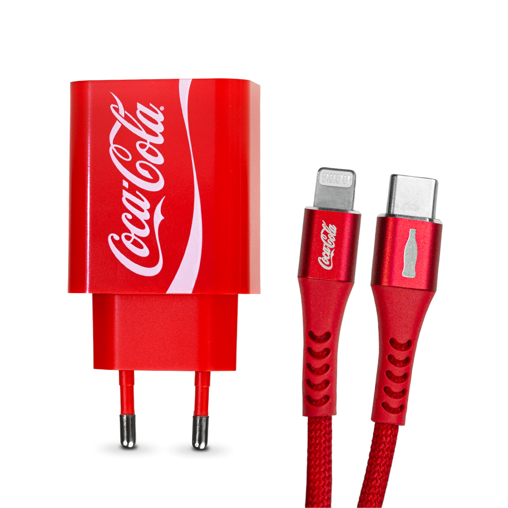 Kit de Carregamento MFi 20W Vermelho | Coca-Cola