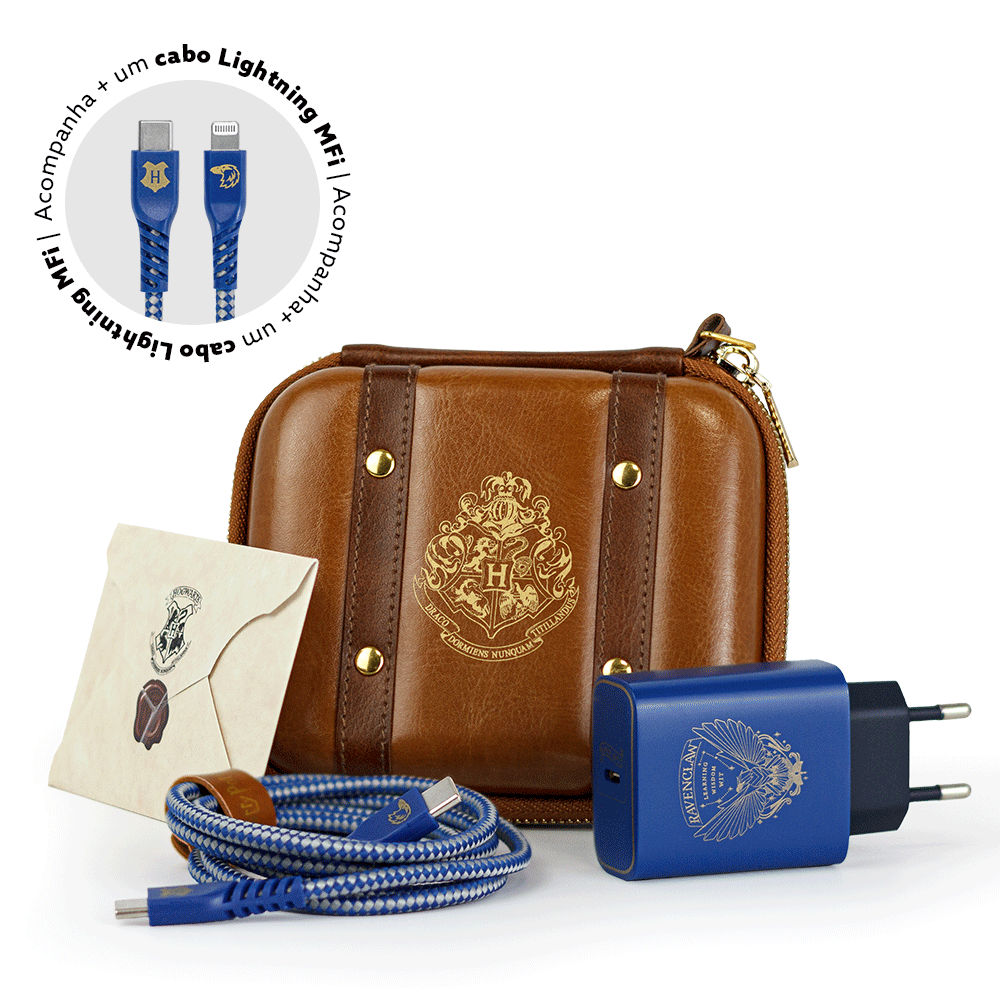 Kit de Carregamento com Estojo USB-C 33W + Cabo Lightning Corvinal