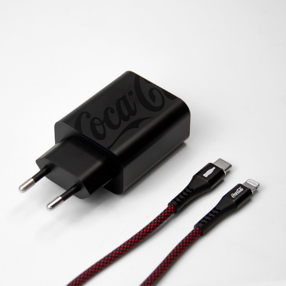 Kit de Carregamento 30W MFi Preto | Coca-Cola