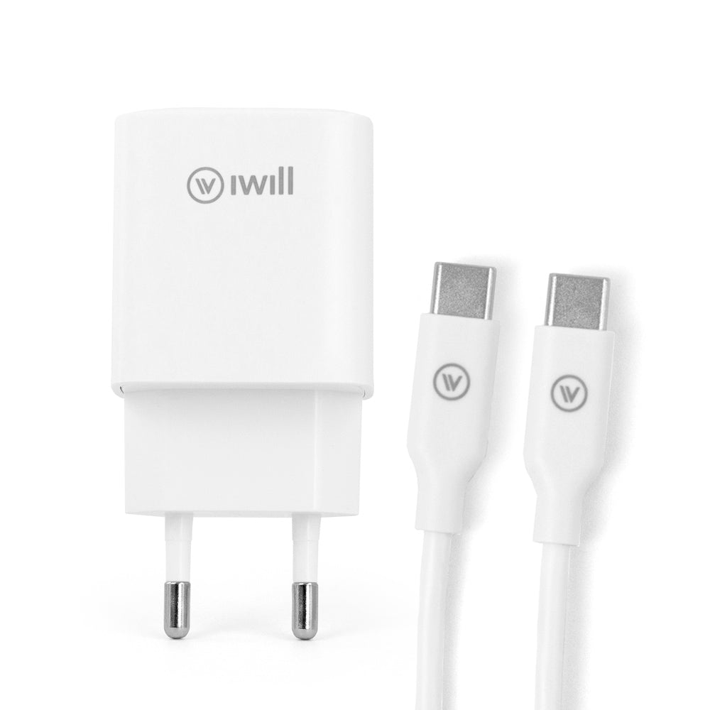 Kit de Carregamento USB-C 20W Branco | iWill Essencial
