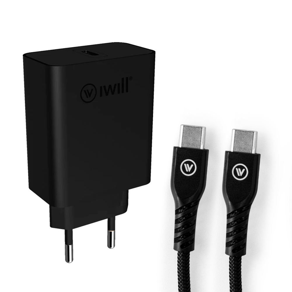 Kit de Carregamento 20W USB-C Preto | iWill